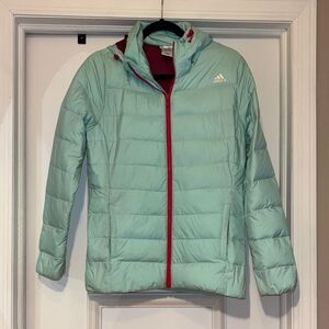 Adidas Kids Aqua Goose Down Puffer Jacket - Youth Large